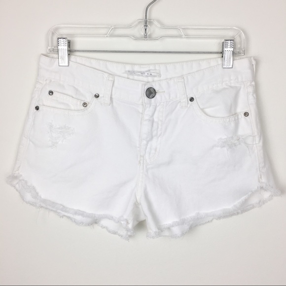 Free People Pants - Free People White Distressed Cut Off Jean Shorts